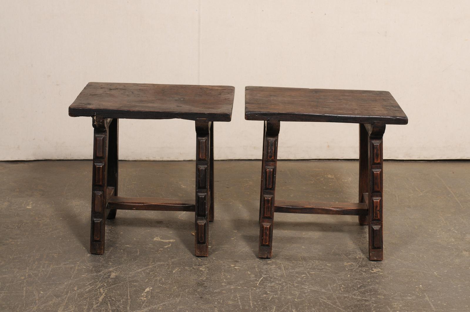 Italian Trestle-Leg Wooden Side Tables, 19th Century im Angebot 6