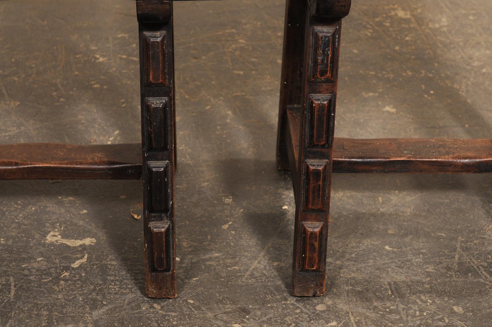 Italian Trestle-Leg Wooden Side Tables, 19th Century im Angebot 7