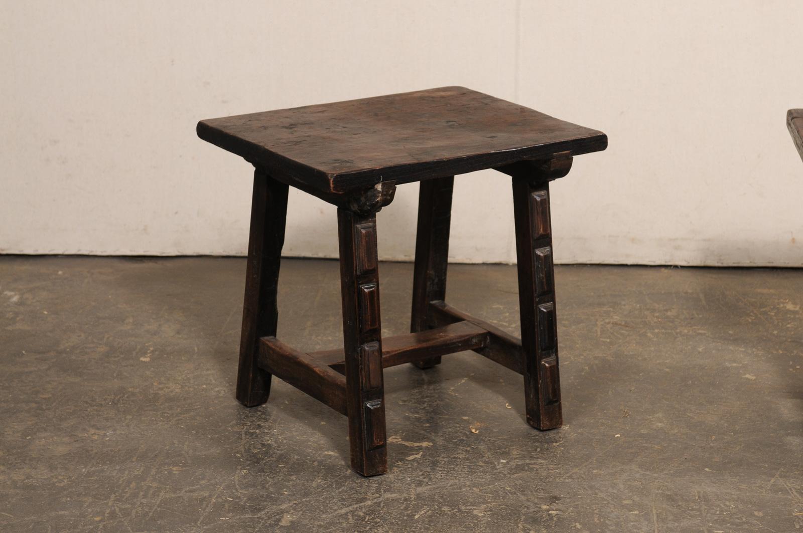 Italian Trestle-Leg Wooden Side Tables, 19th Century im Zustand „Gut“ im Angebot in Atlanta, GA