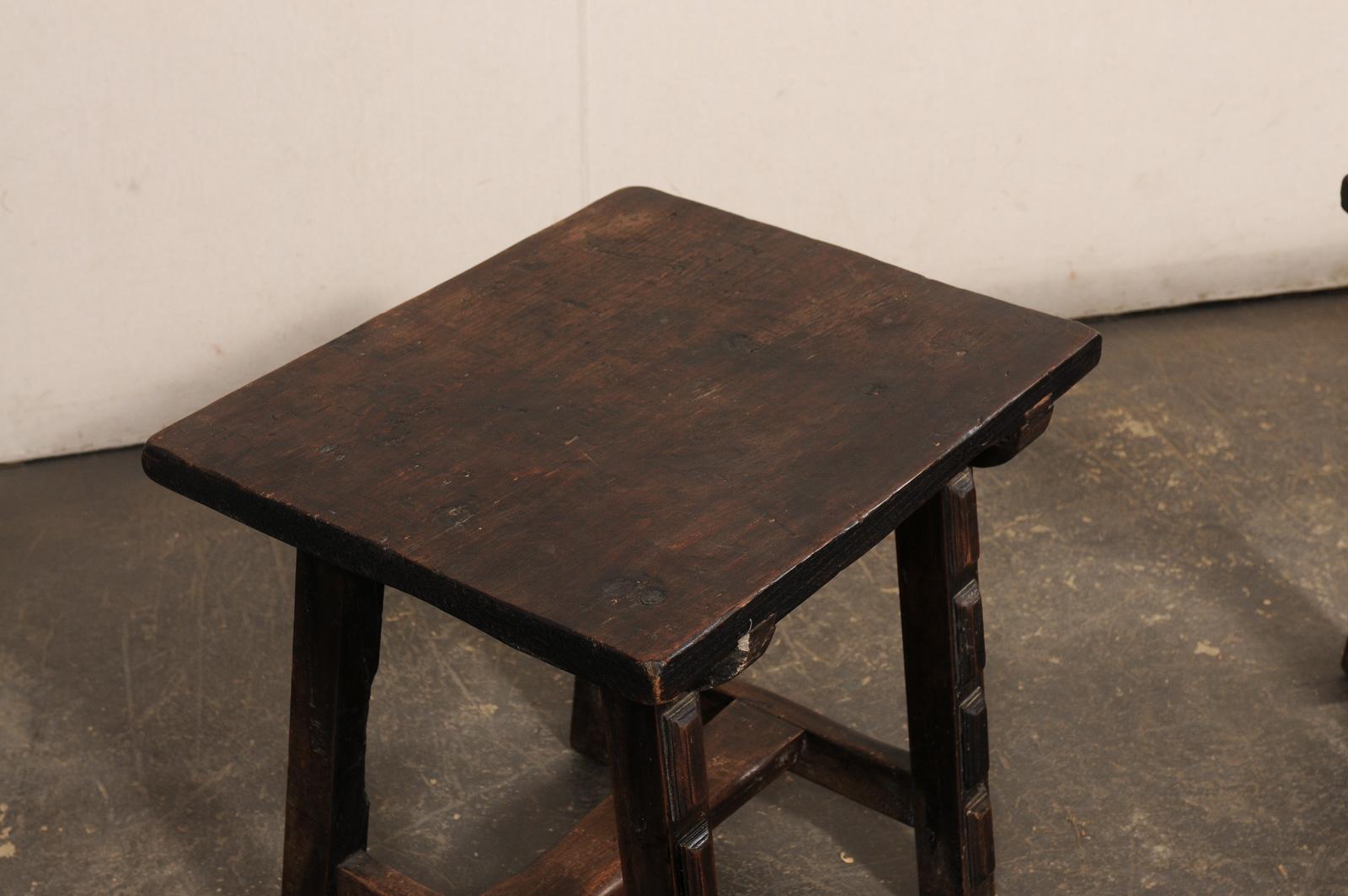 Italian Trestle-Leg Wooden Side Tables, 19th Century (Holz) im Angebot