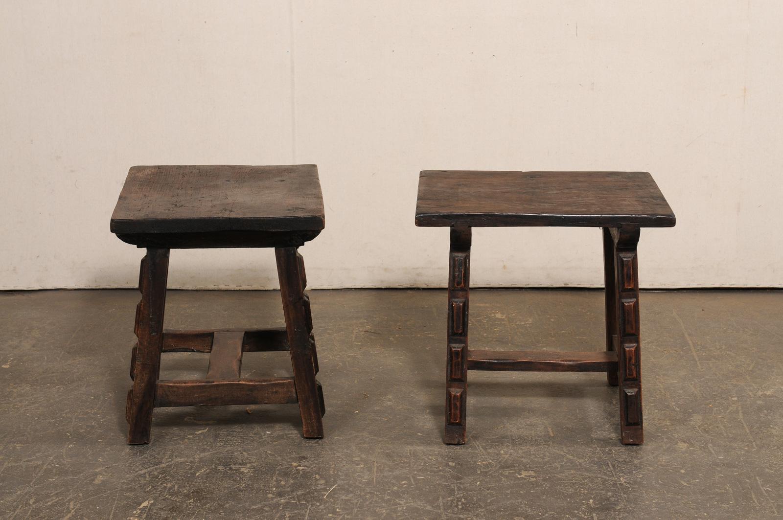 Italian Trestle-Leg Wooden Side Tables, 19th Century im Angebot 2