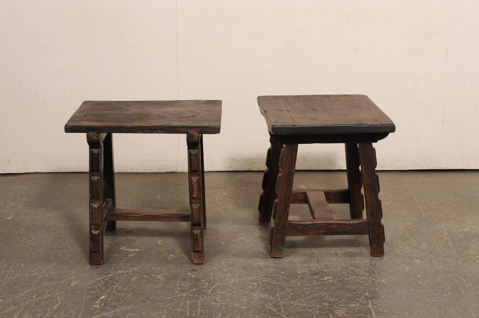 Italian Trestle-Leg Wooden Side Tables, 19th Century im Angebot 3