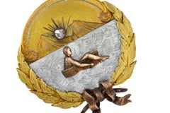 Italian Tri-Color Gold Scenic Brooch