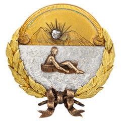 Spilla scenica italiana in oro tricolore