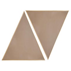 Italian Triangular Bronze Wall Mirror by Class Mark, 1950s - 2 Available