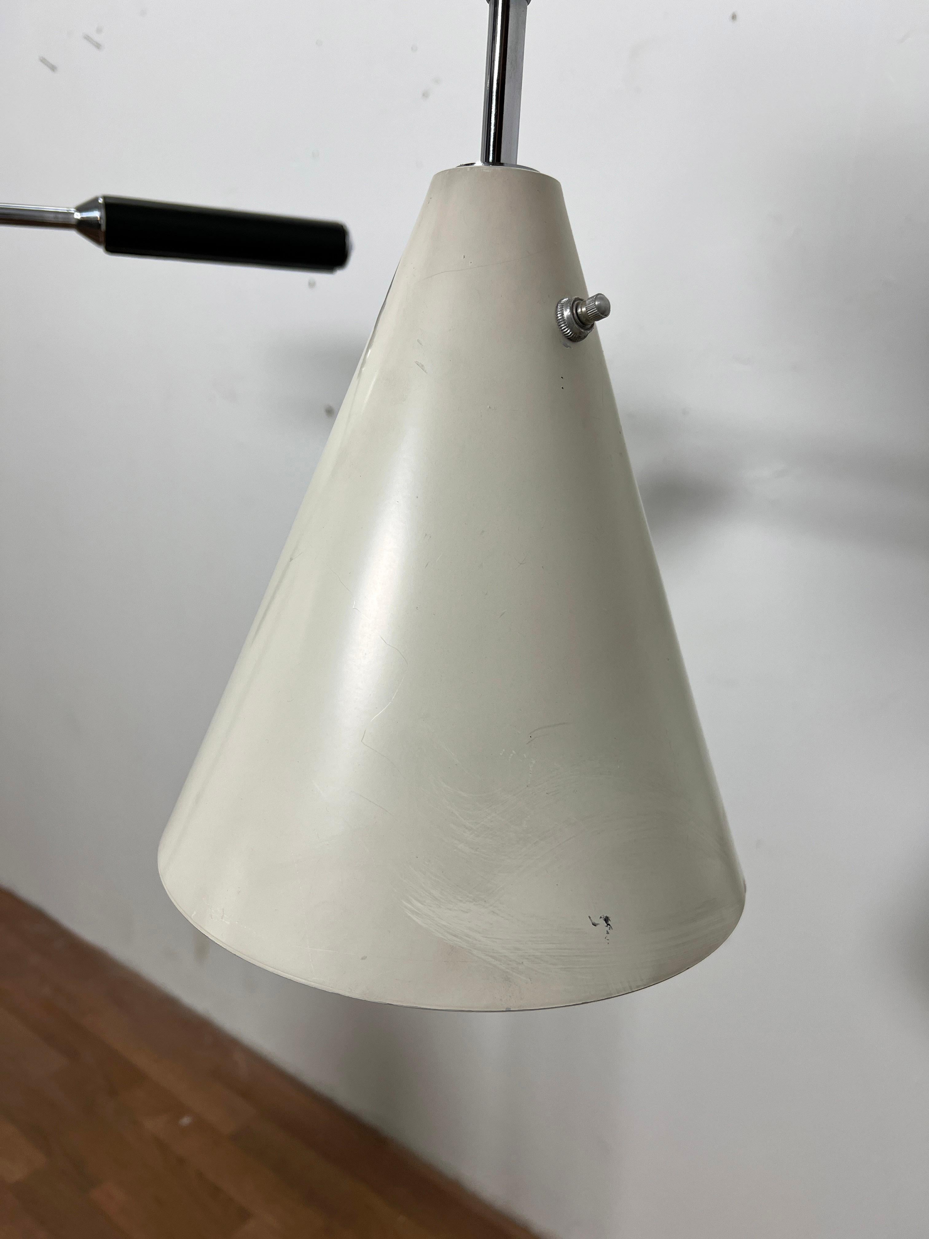 Enamel Italian Triennale Floor Lamp Attributed to Gino Sarfatti / Angelo Lelli For Sale