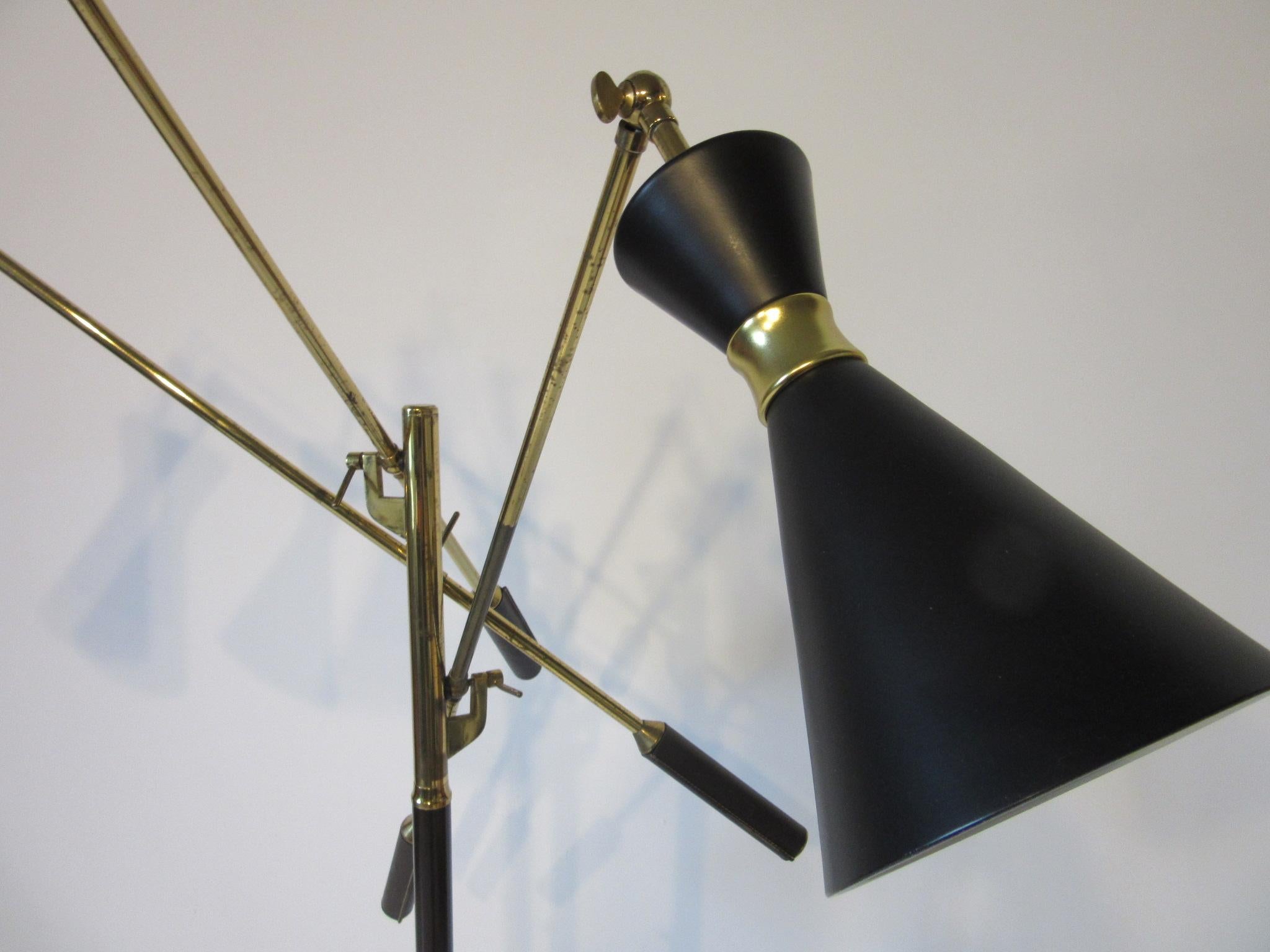 Brass Italian Triennale Floor Lamp in the Style of Lelli