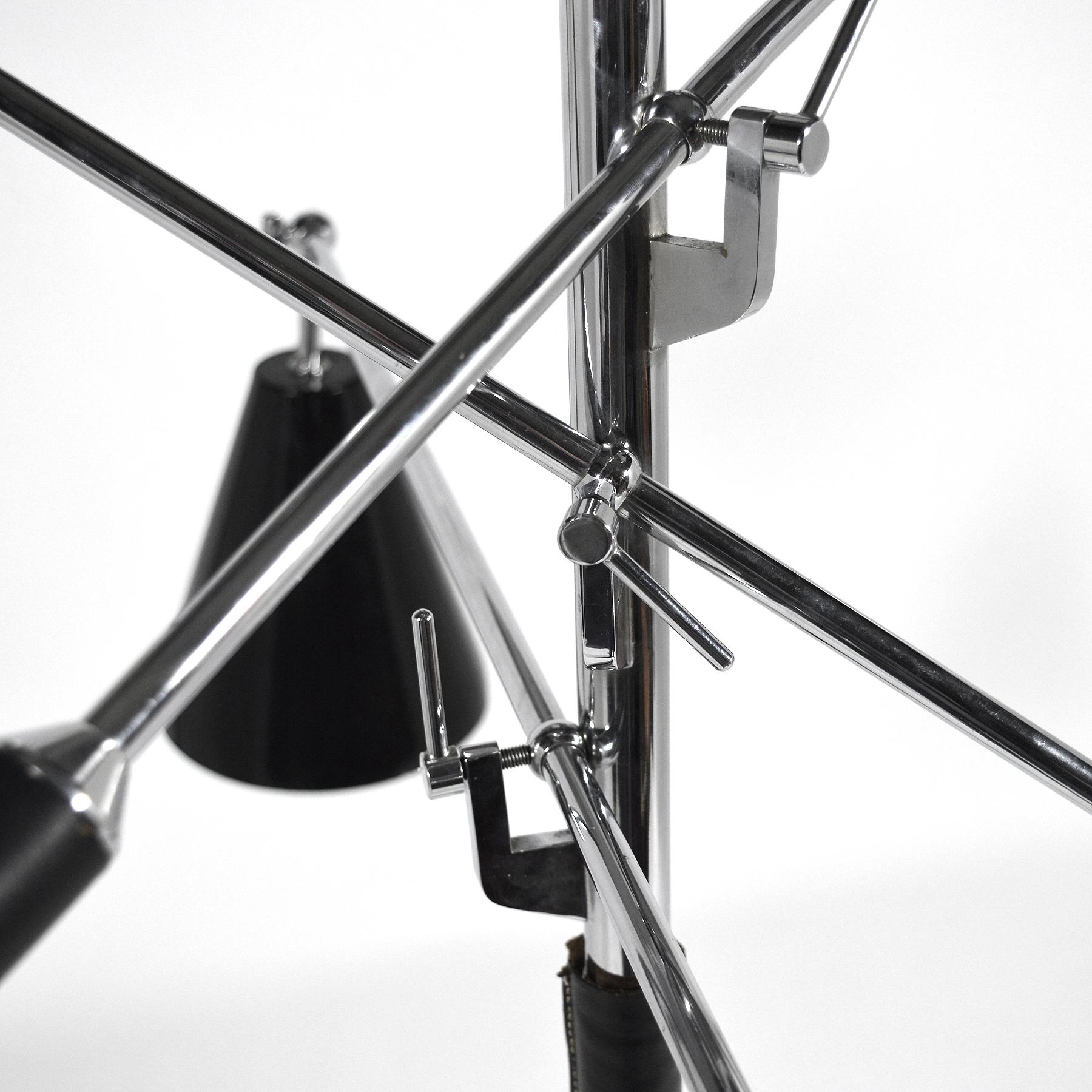 Mid-20th Century Italian Triennale Three-Arm Floor Lamp with X Base For Sale
