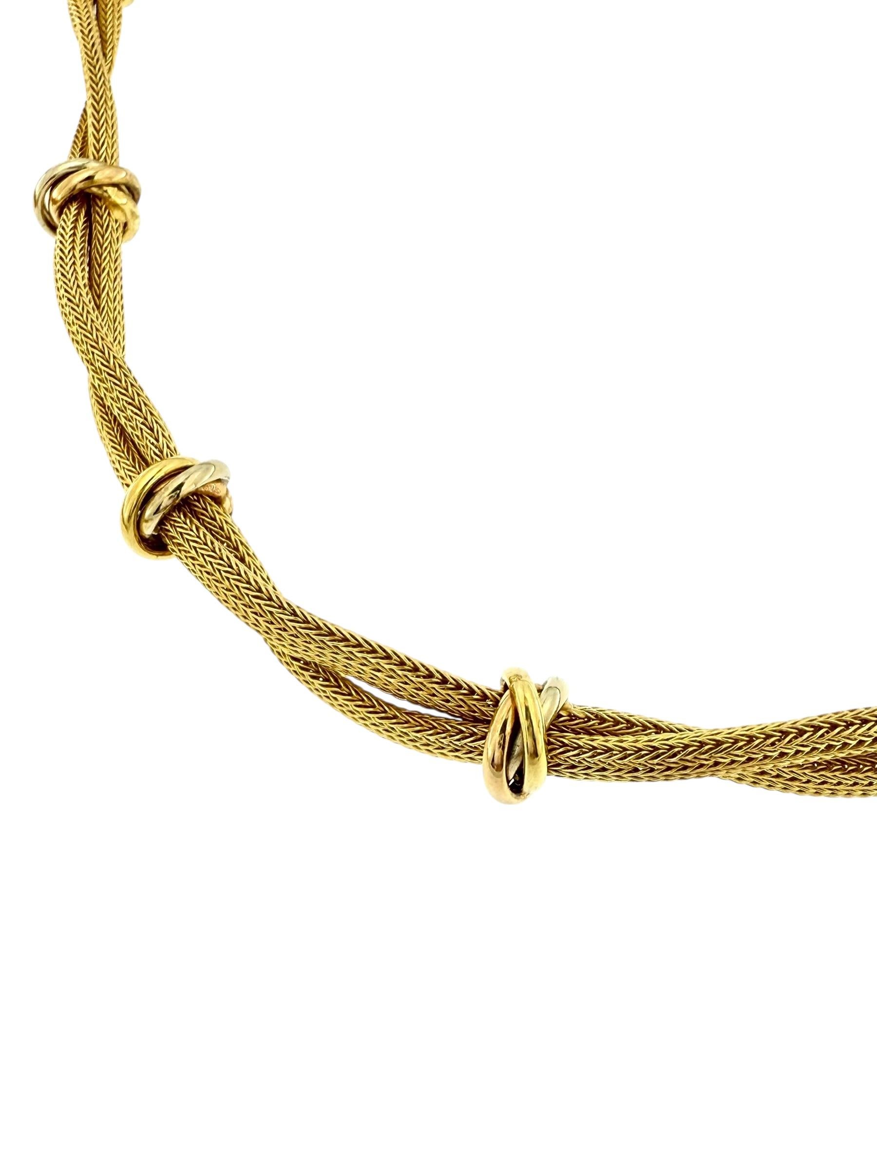 Set di gioielli con collana e bracciale a tre maglie in oro italiano in vendita 5