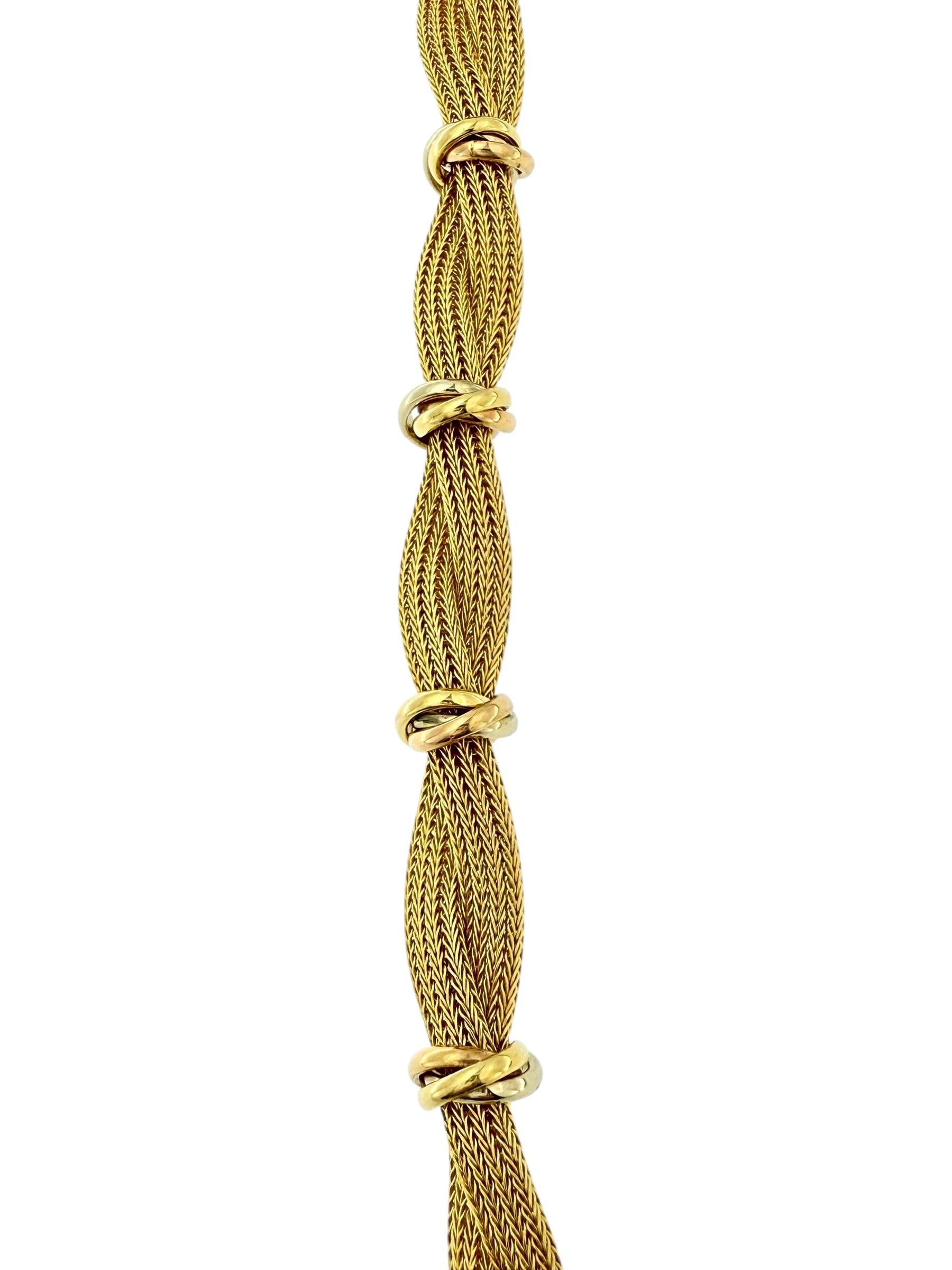 Set di gioielli con collana e bracciale a tre maglie in oro italiano in vendita 6