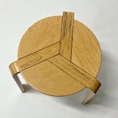 Italian Tripod Bentwood Stool by a. Simonit & G. Del Piero for Olivosrl, c 1970s