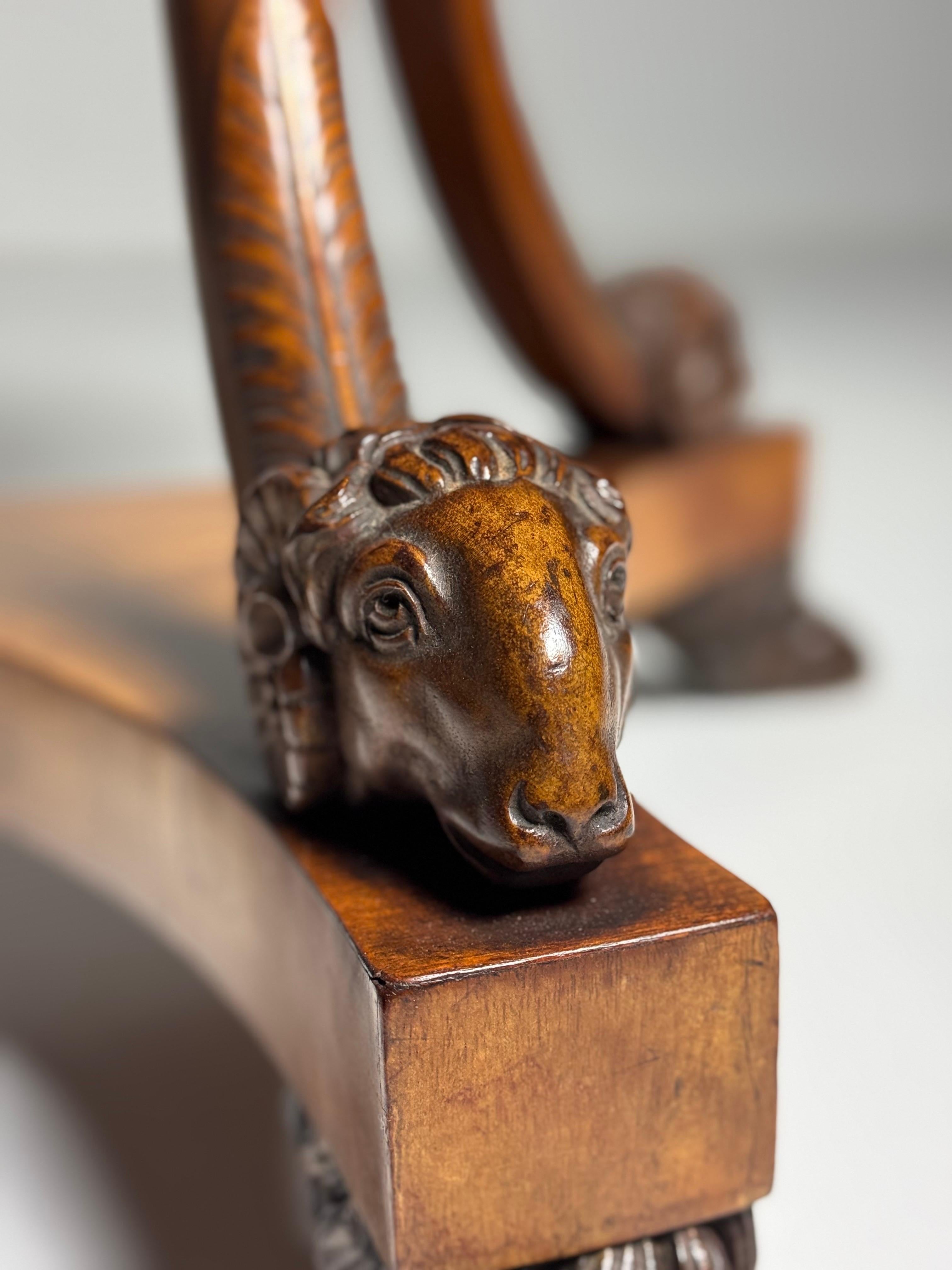 Italian Tripod Center Table 1820 with gemstone inlaid marble top For Sale 12