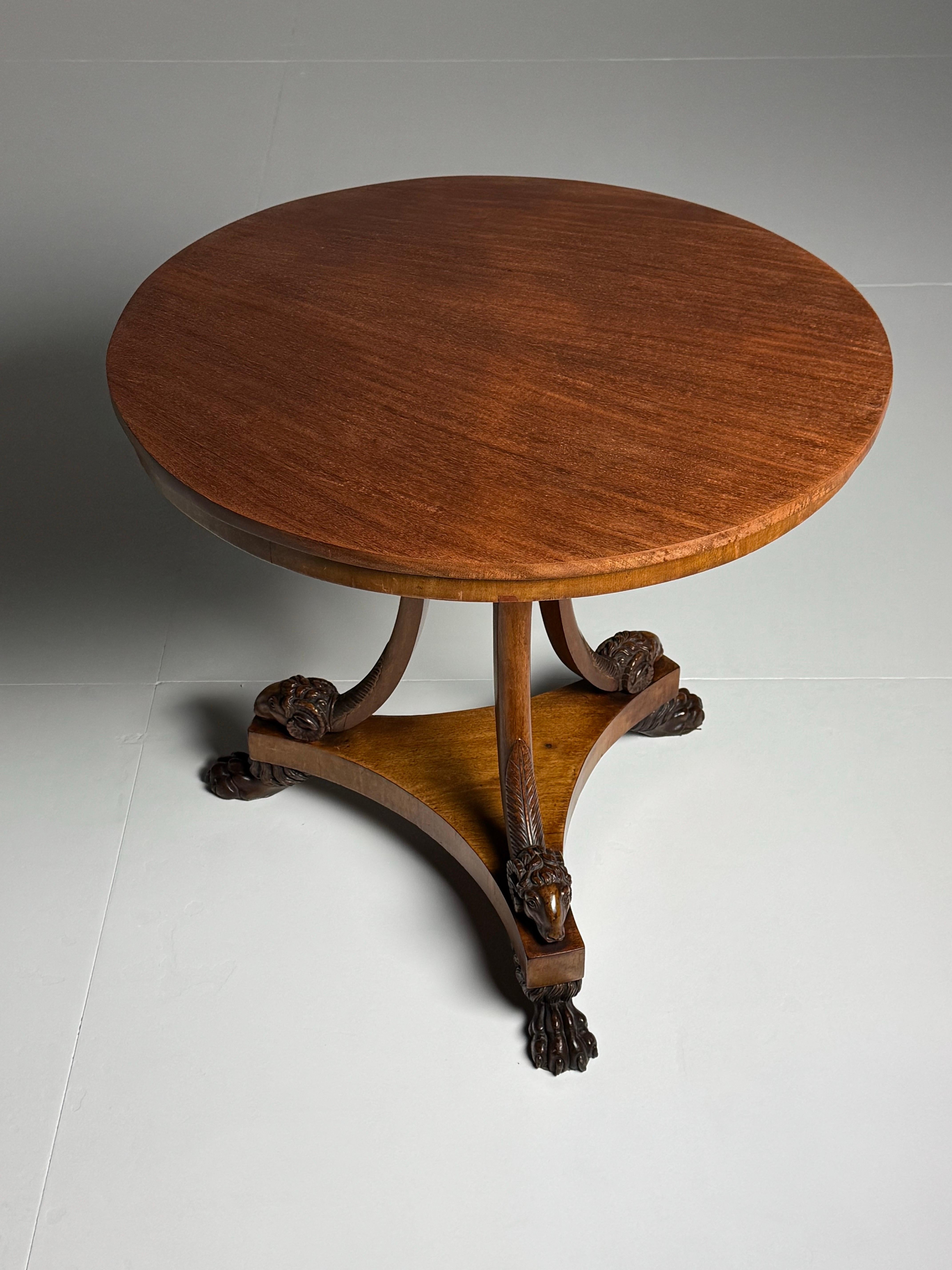 Italian Tripod Center Table 1820 with gemstone inlaid marble top For Sale 13