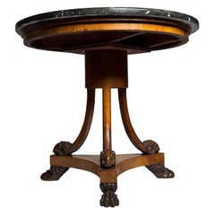 Italian Tripod Center Table 1820 with gemstone inlaid marble top