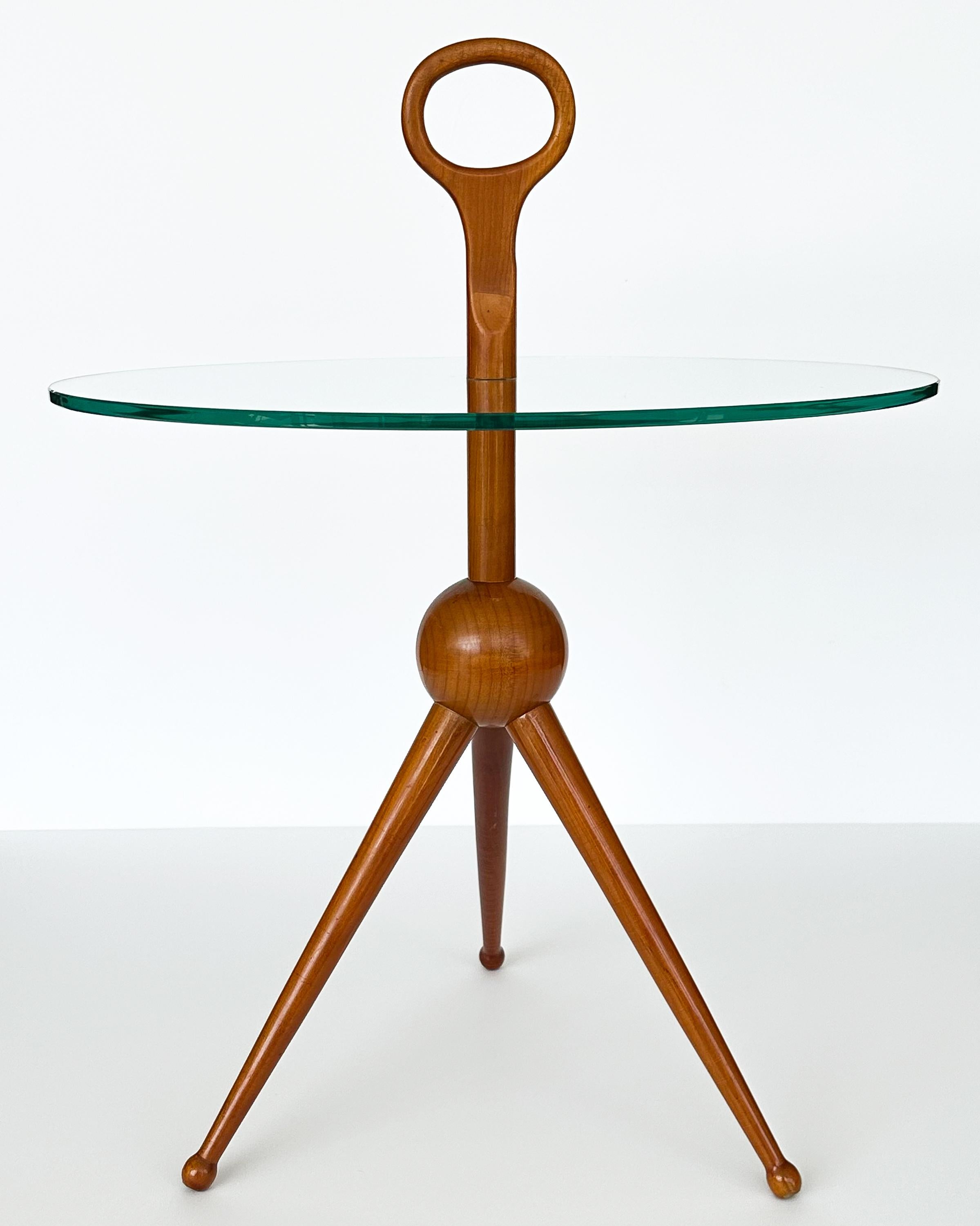 Mid-Century Modern Italian Tripod Side Table by Cesare Lacca