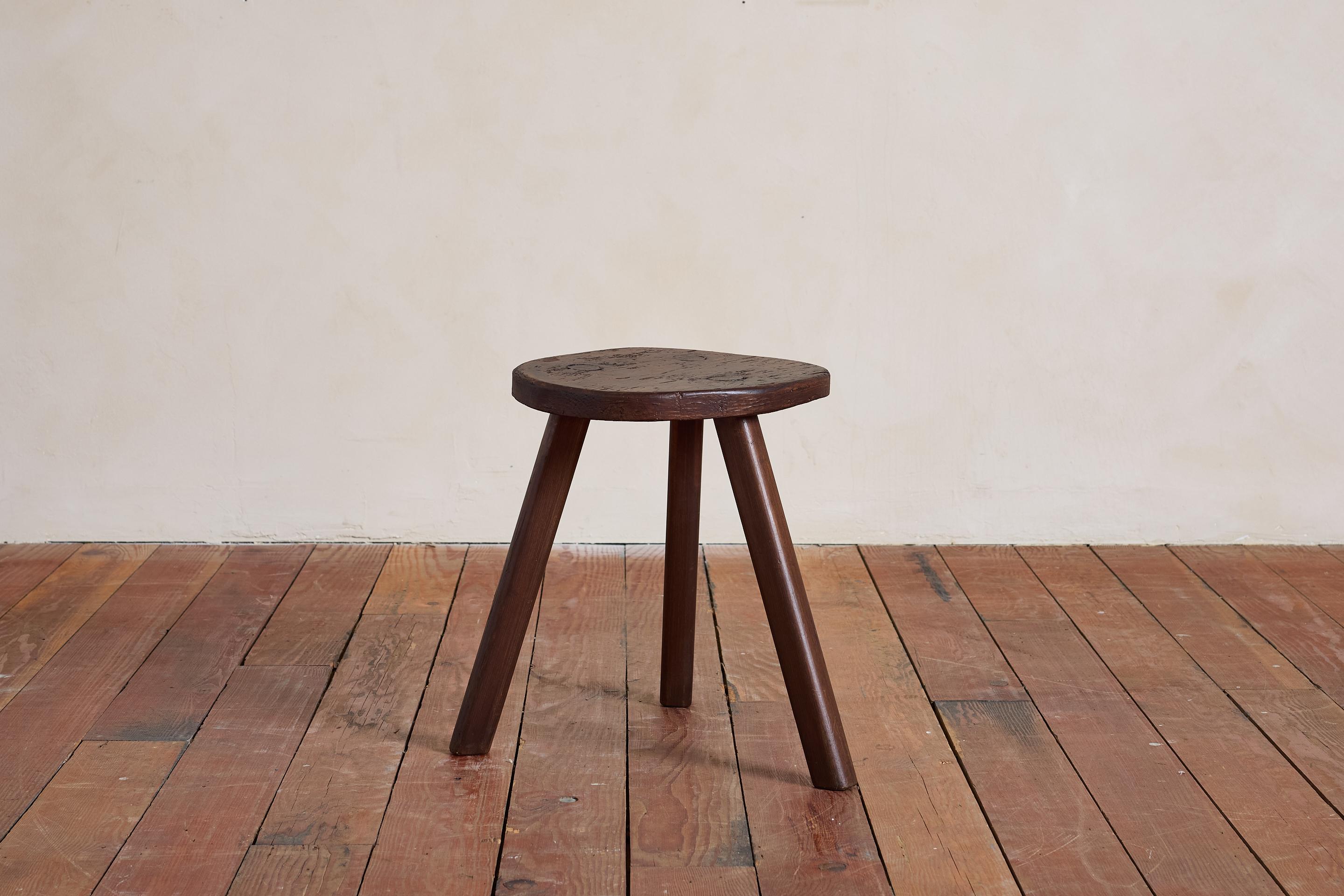 Wood Italian Tripod Stool For Sale