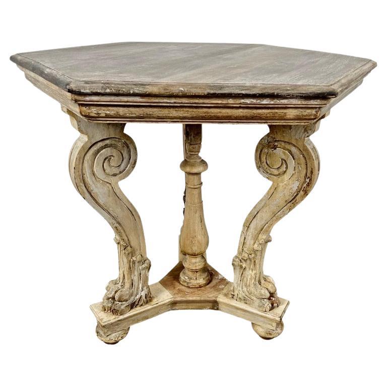 Italian Tripod Table with Lion Feet For Sale