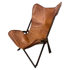 Italian “Tripolina” Folding Safari Chair Attributed to Vittoriano Viganò, 1960s