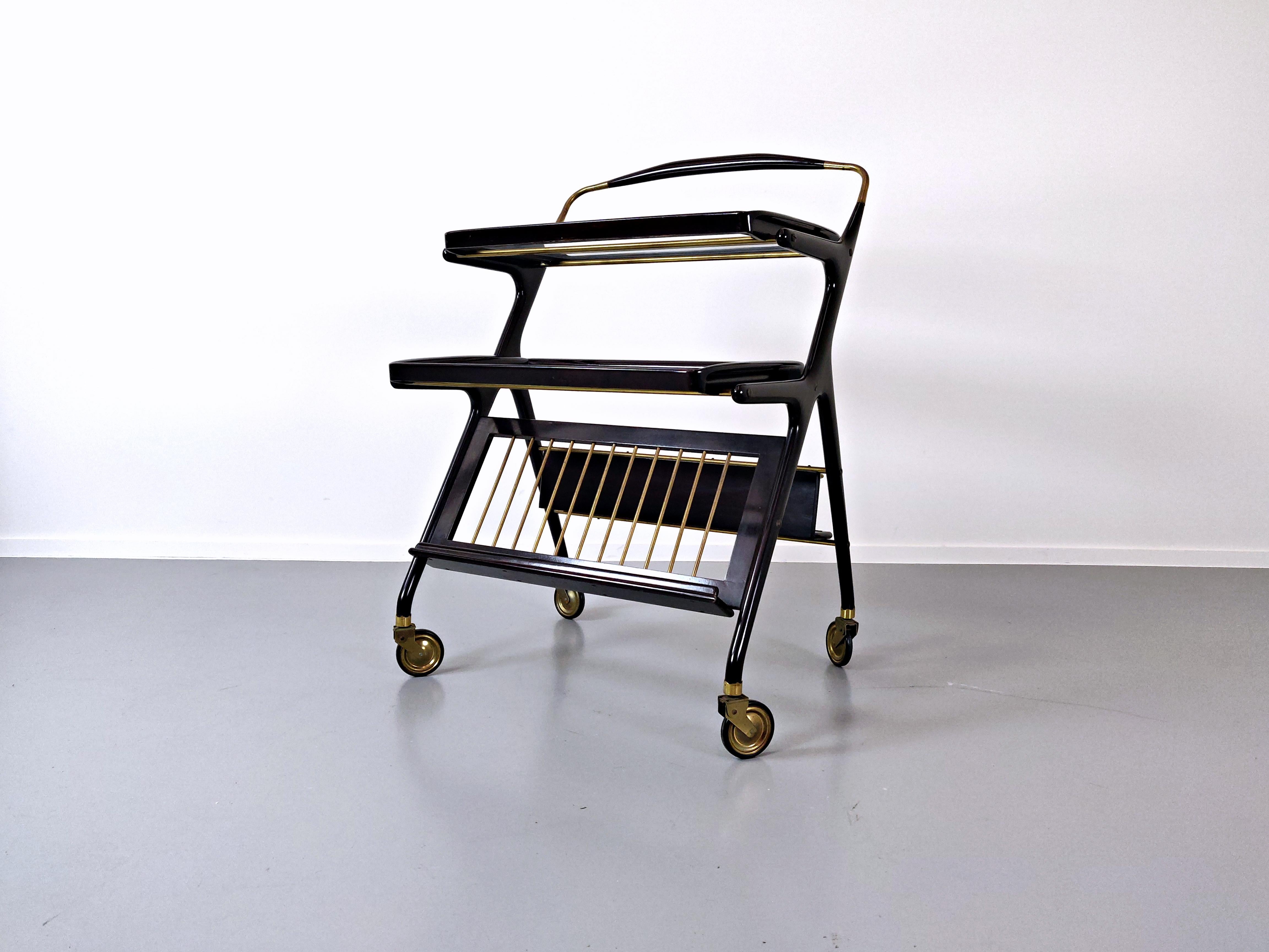 Italian trolley attributed to Cesare Lacca, 1950s.