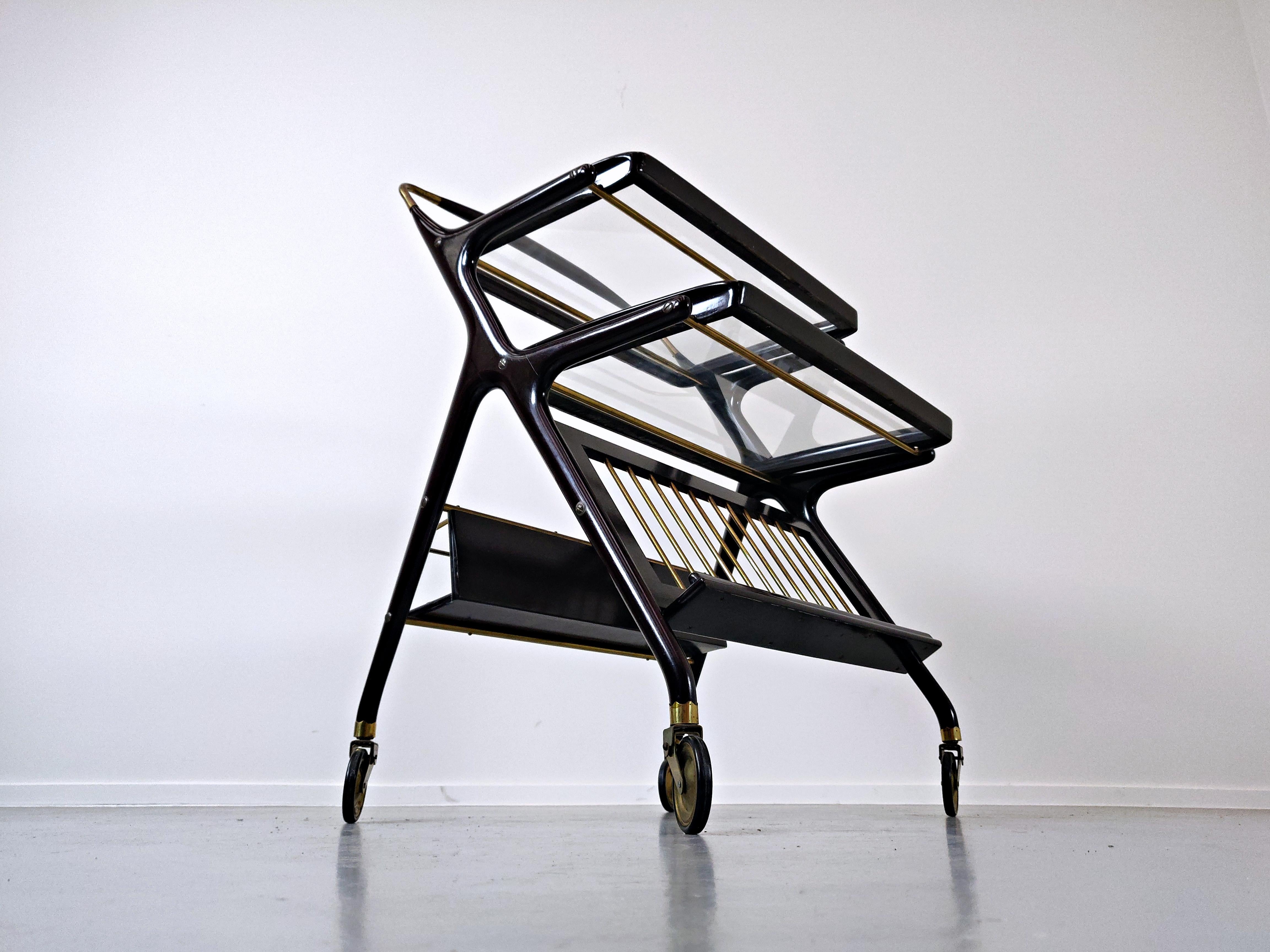 Italian Trolley Attributed to Cesare Lacca, 1950s In Good Condition In Brussels, BE
