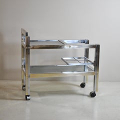 Italian Trolley Bar in Brass and Steel 70's style Romeo Rega