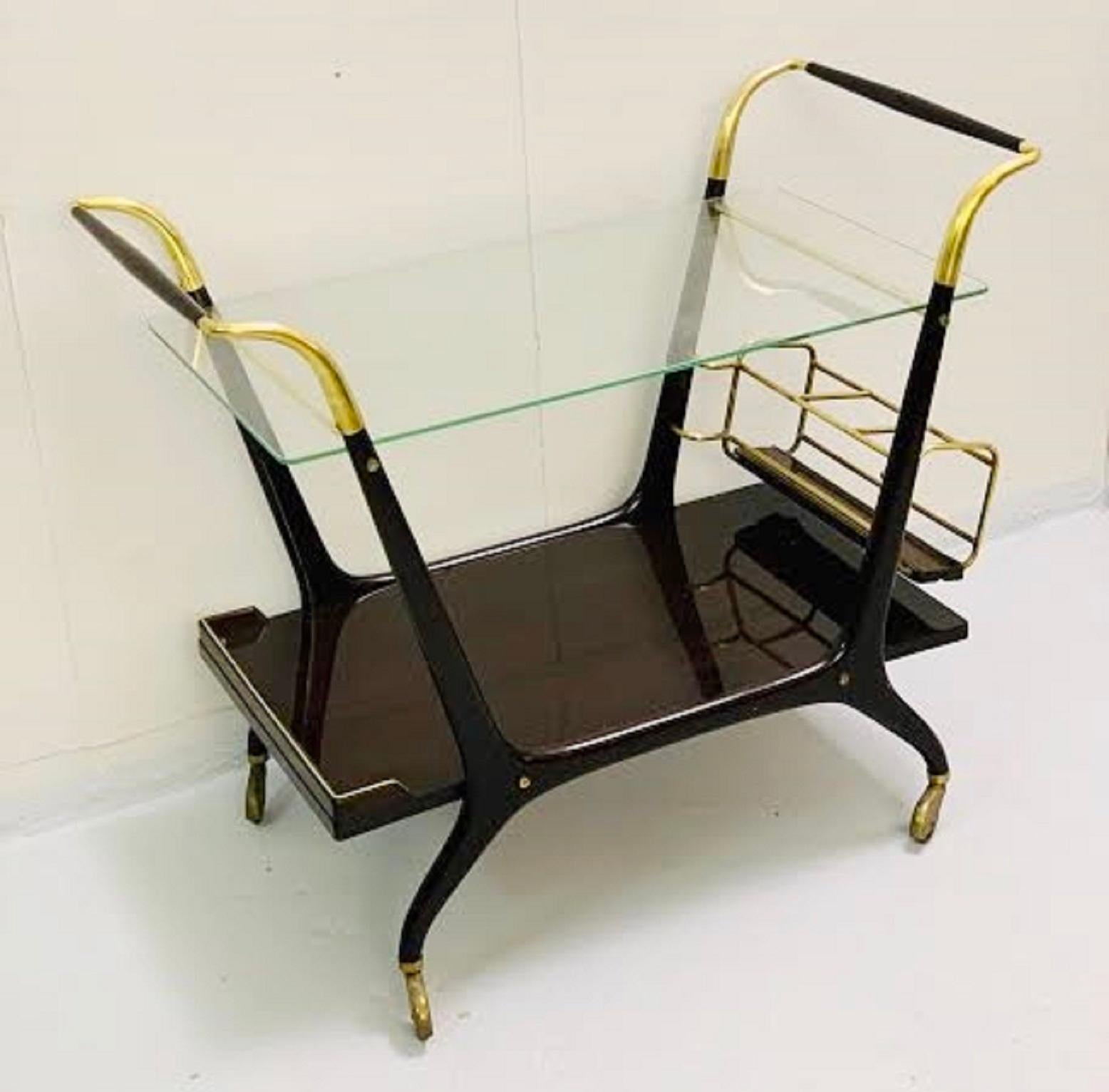 Italian Trolley in Style of Cesare Lacca, 1950s In Good Condition For Sale In Brussels, BE