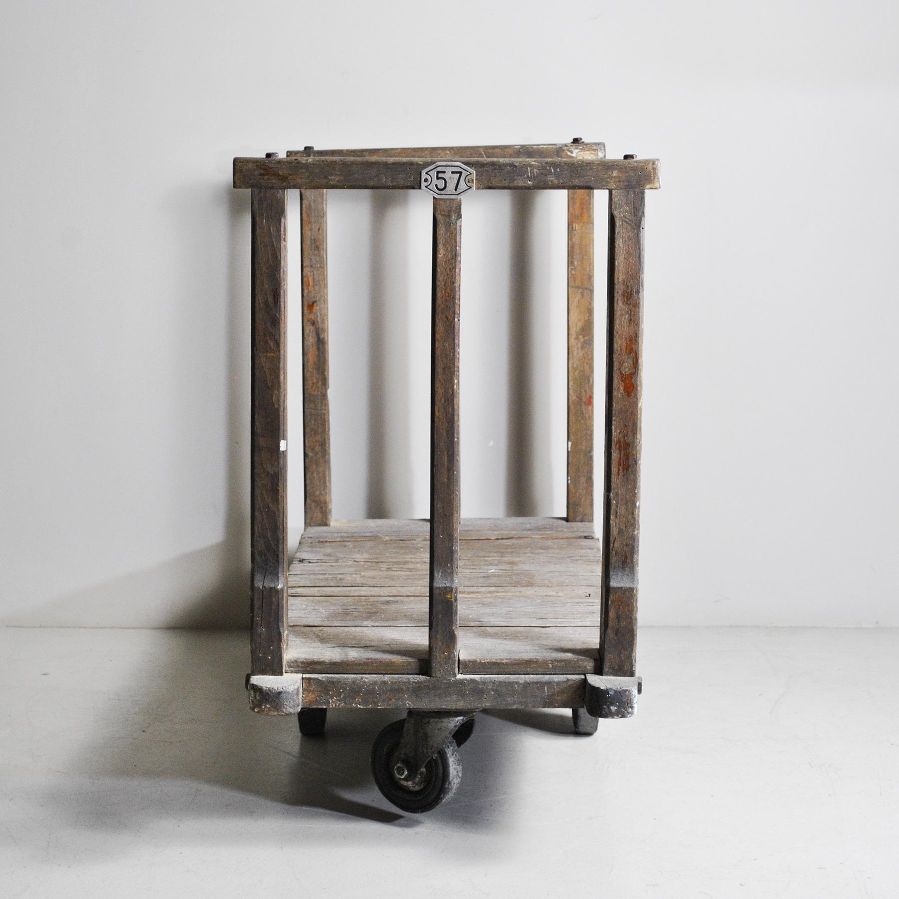 Trolley from an old industrial cotton mill made with mixed timber dating back to the 1930s.