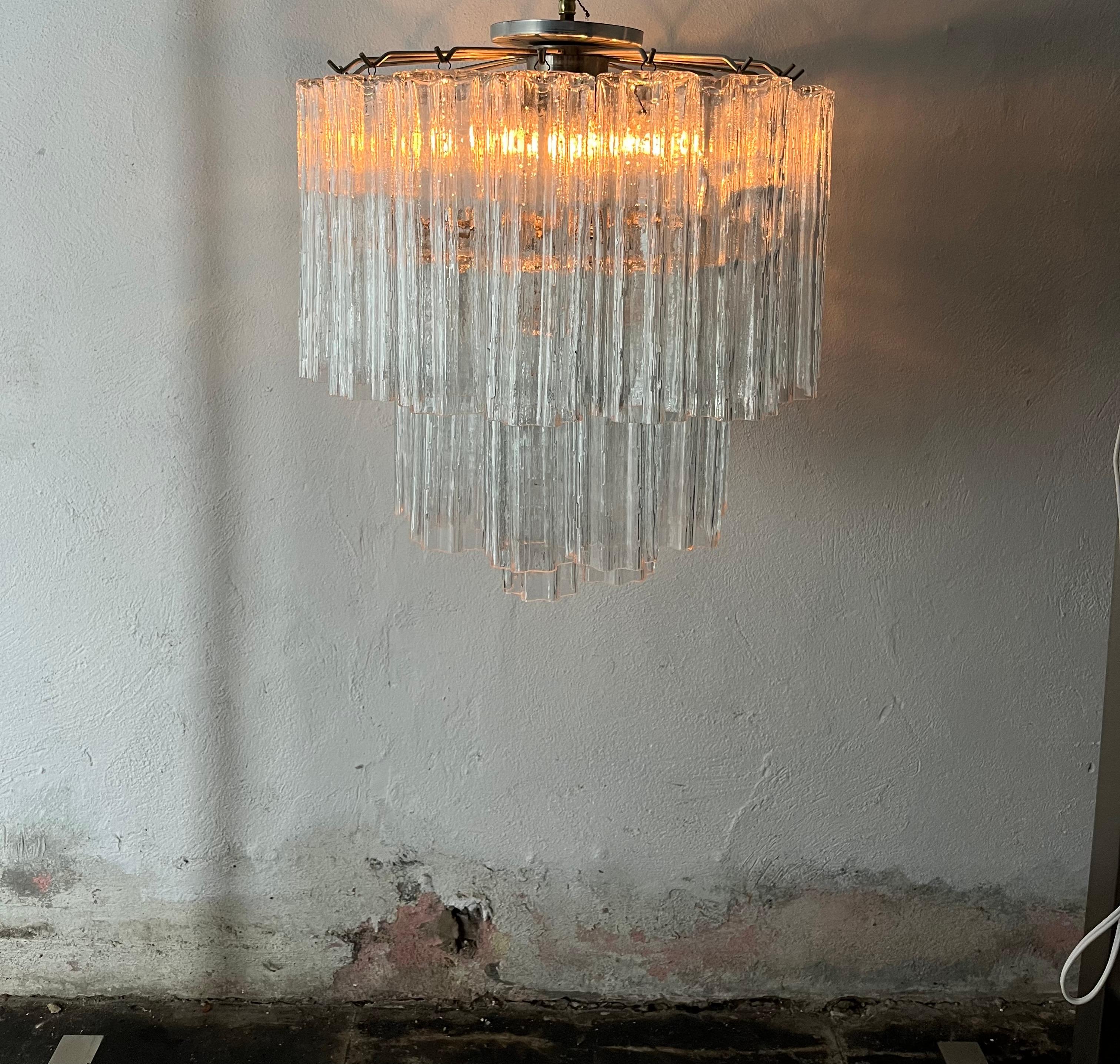 Vetro soffiato Lampadario Tronchi italiano  Zuccheri Venini Murano Camer in vendita