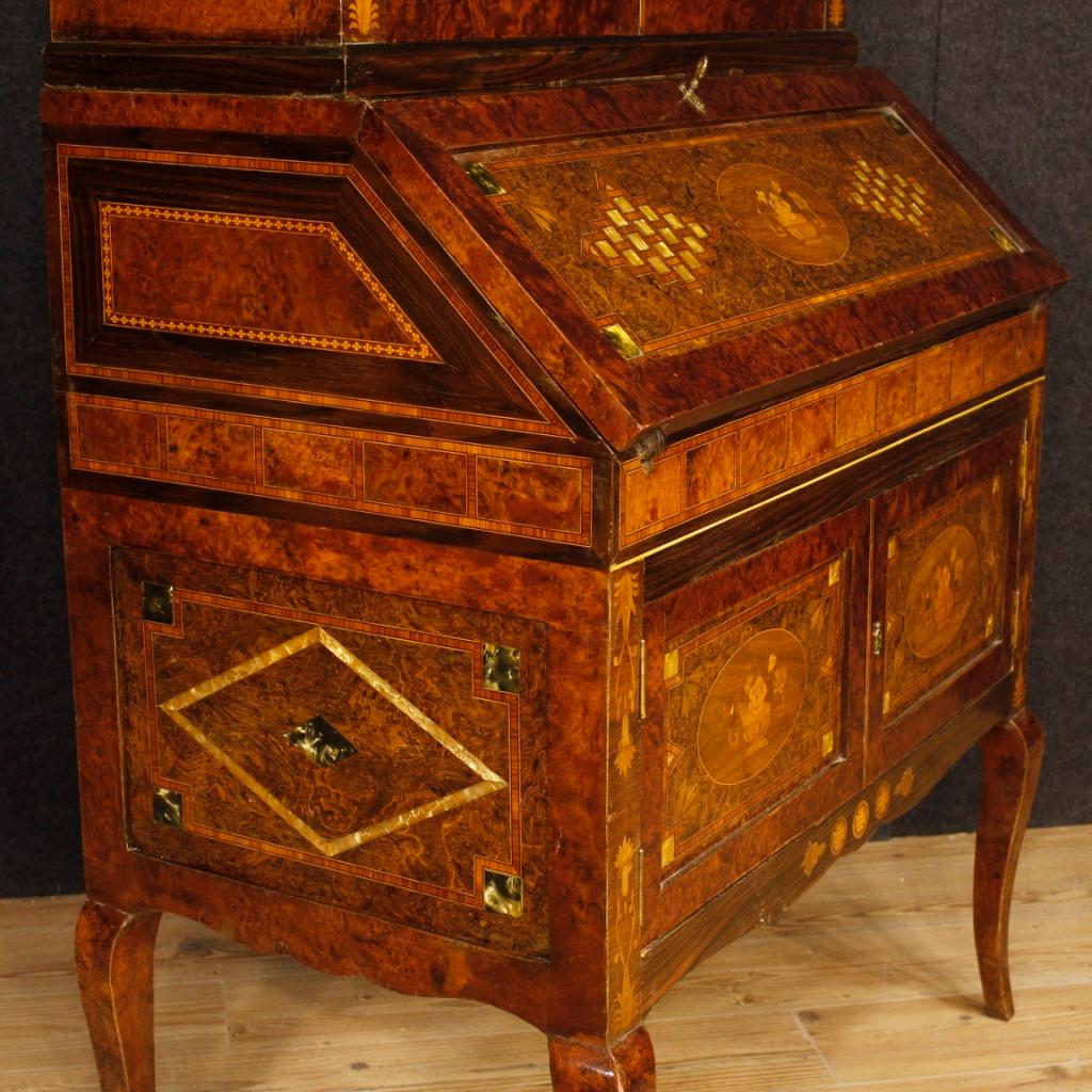 Italian Trumeau in Inlaid Wood from 20th Century In Good Condition In Vicoforte, Piedmont