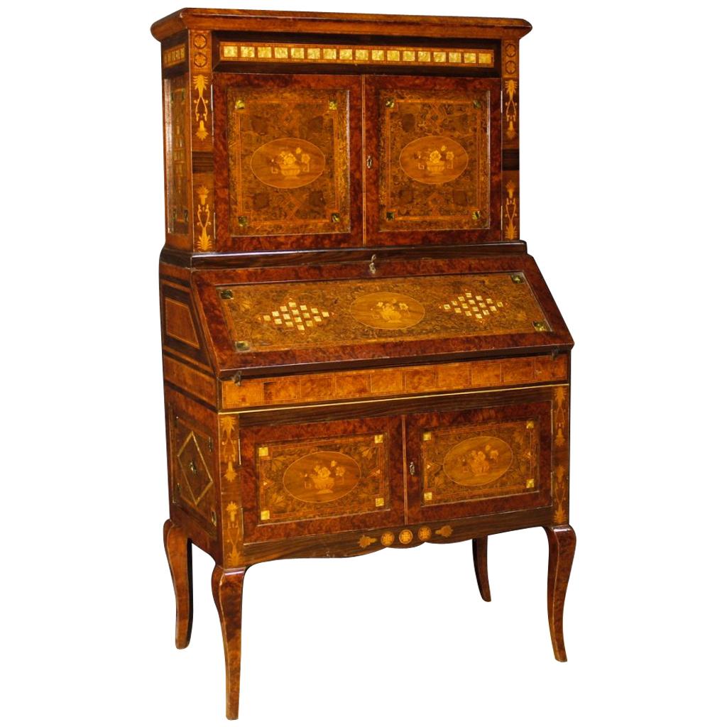 Italian Trumeau in Inlaid Wood from 20th Century