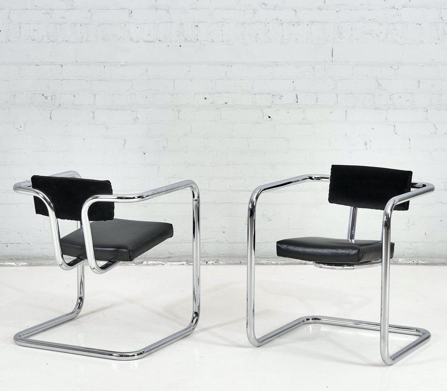 Italian Tubular Cantilever Lounge Chairs, 1960 For Sale 1