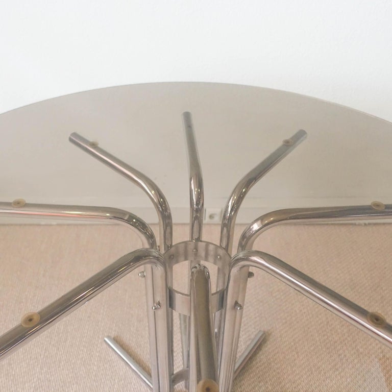 Italian Tubular Chrome & Glass Dining Table, 1970's 6
