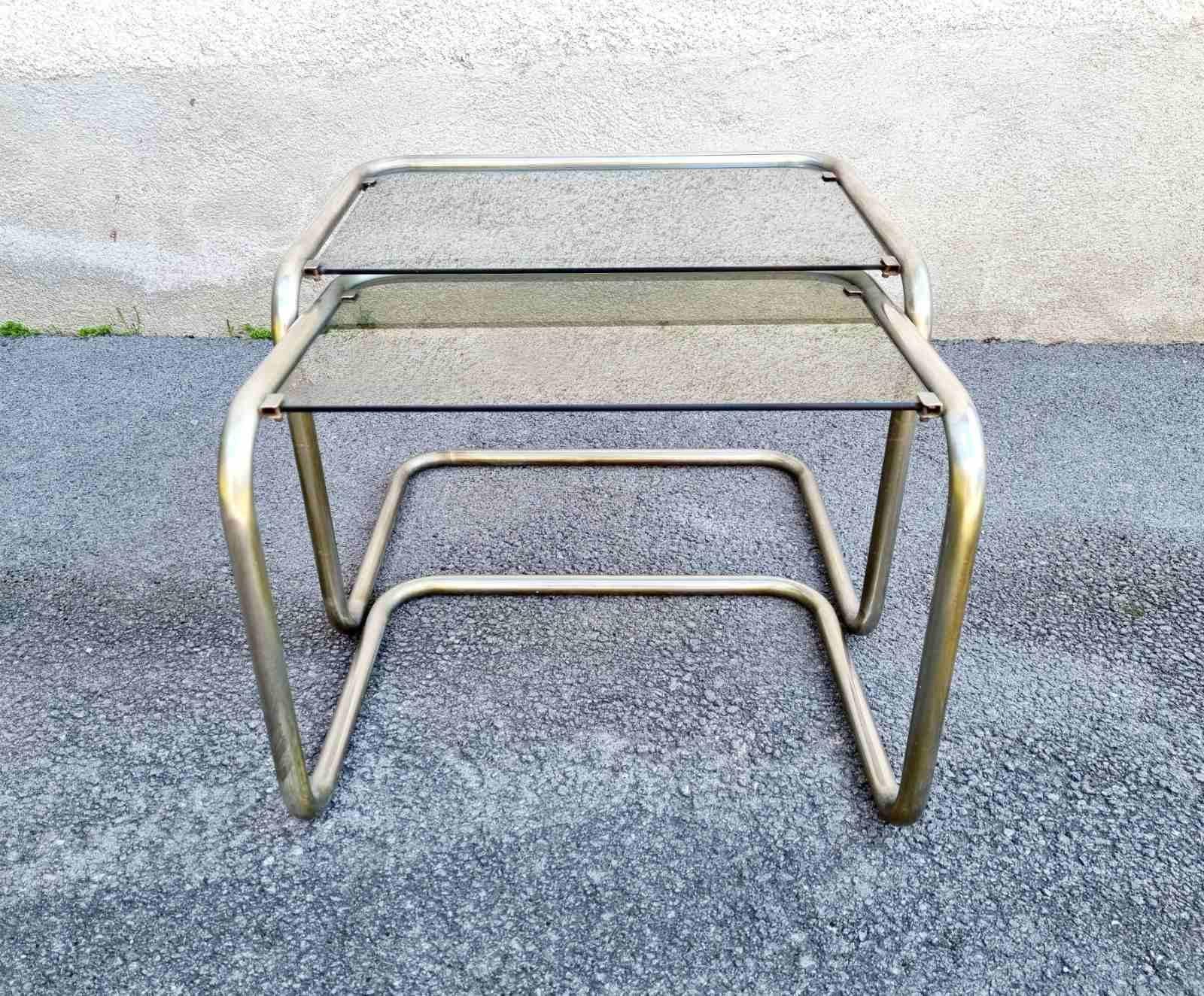 Mesas nido tubulares italianas de estilo Bauhaus, Italia años 50, Pareja en venta 6