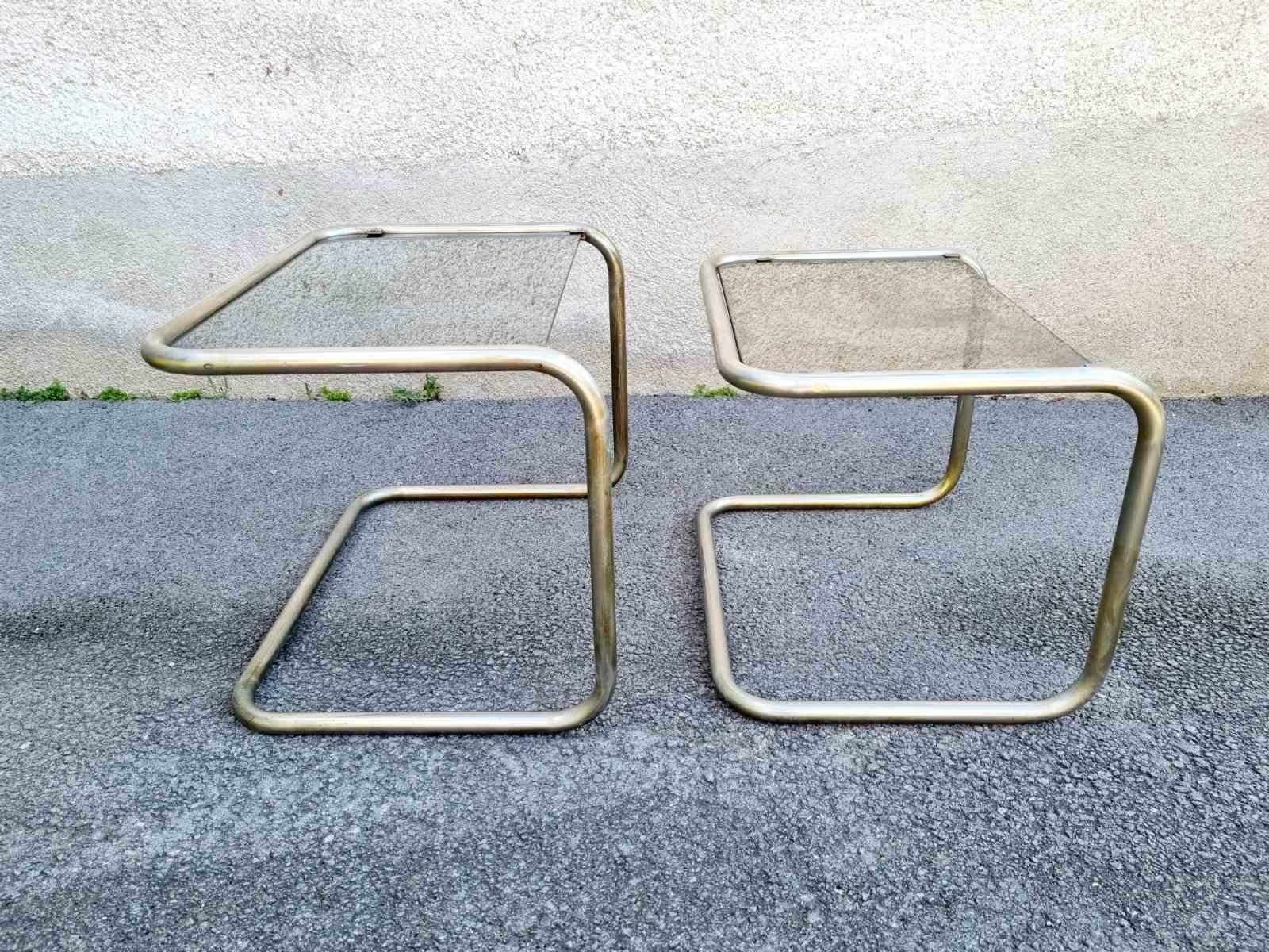Mesas nido tubulares italianas de estilo Bauhaus, Italia años 50, Pareja en venta 7
