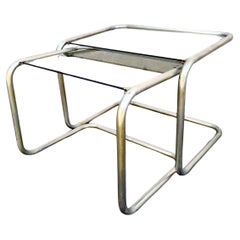 Italienische röhrenförmige Schachteltische im Bauhaus-Stil, Italien 50er Jahre, Paar