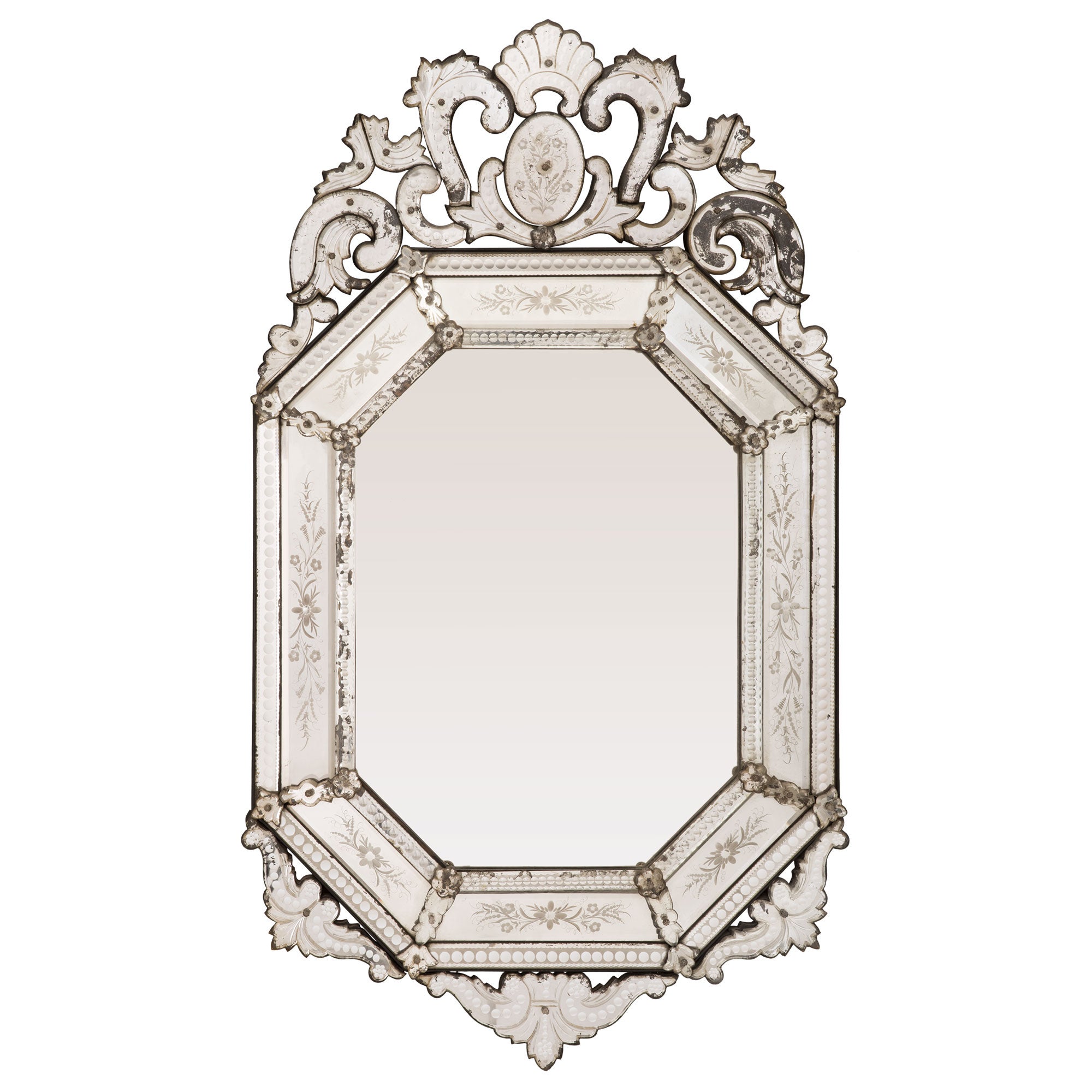 Italian Turn of Century Venetian St. Double Framed Mirror For Sale