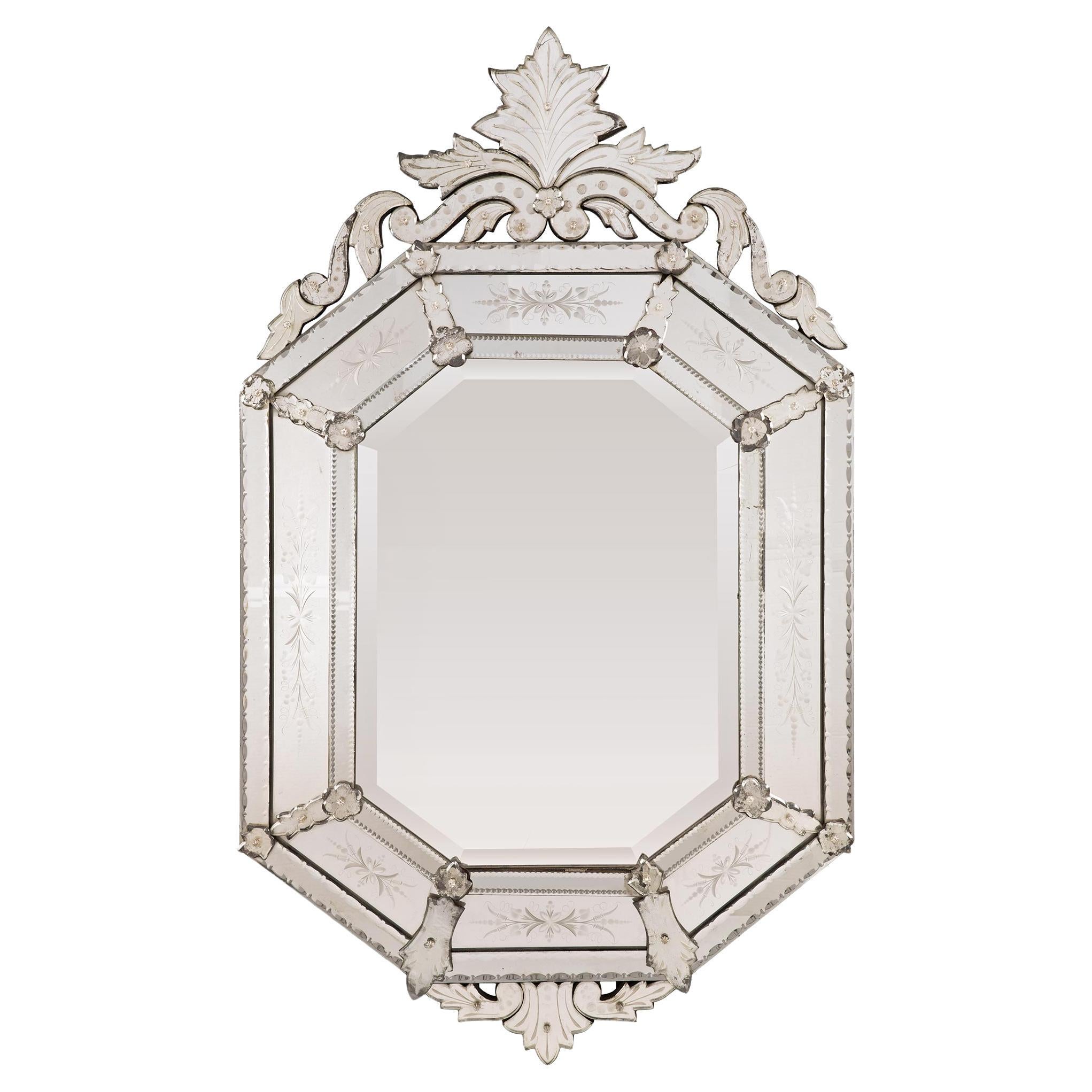 Italian Turn of Century Venetian St. Double Framed Mirror For Sale