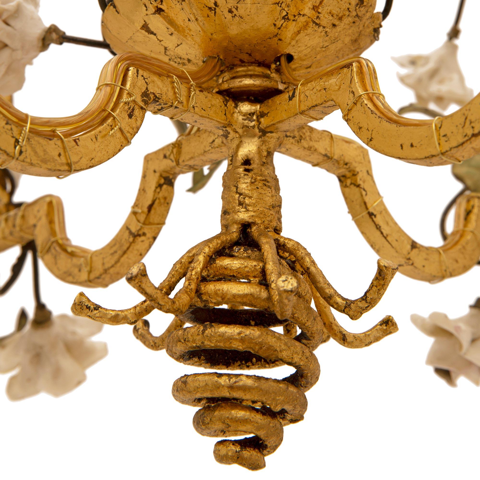 Italian Turn Of The Century Blanc De Chine Porcelain Chandelier 1