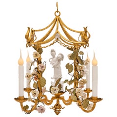 Italian Turn Of The Century Blanc De Chine Porcelain Chandelier