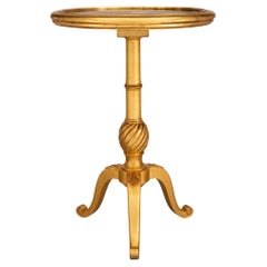 Table d'appoint florentine du début du siècle en bois doré et Pietra Dura, Italie