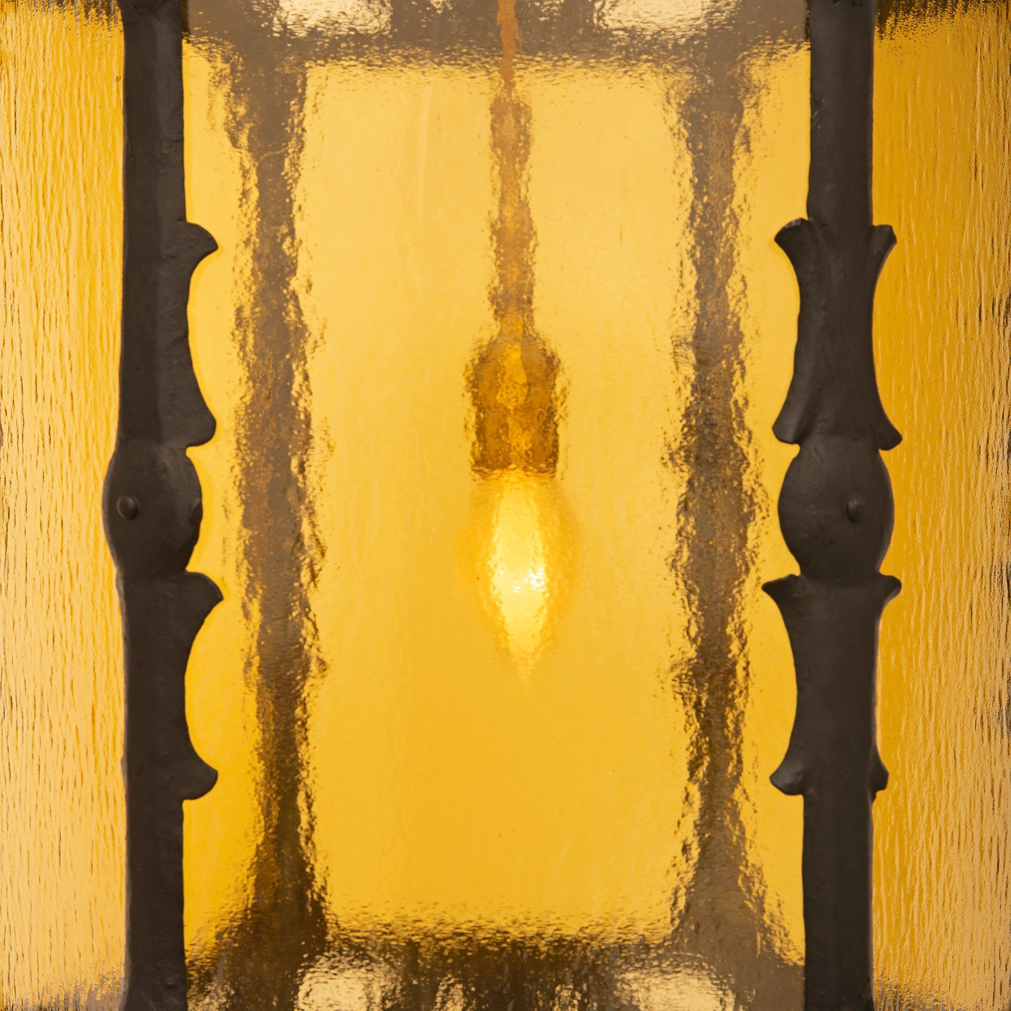 Verre Lanterne en fer forgé et verre Renaissance St. italienne du début du siècle en vente