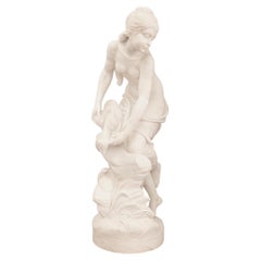 Estatua italiana de mármol blanco de Carrara de principios de siglo