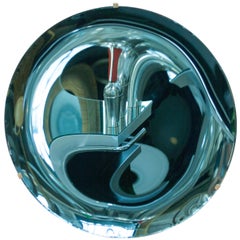 Italian Turquois Concave Hand-Crafted Murano Glass Rounded Mirror, Italy, 2020