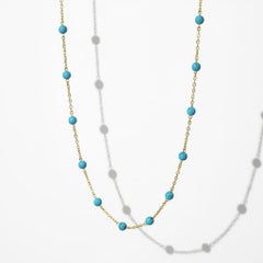 Italian Turquoise and Gold Chain Necklace