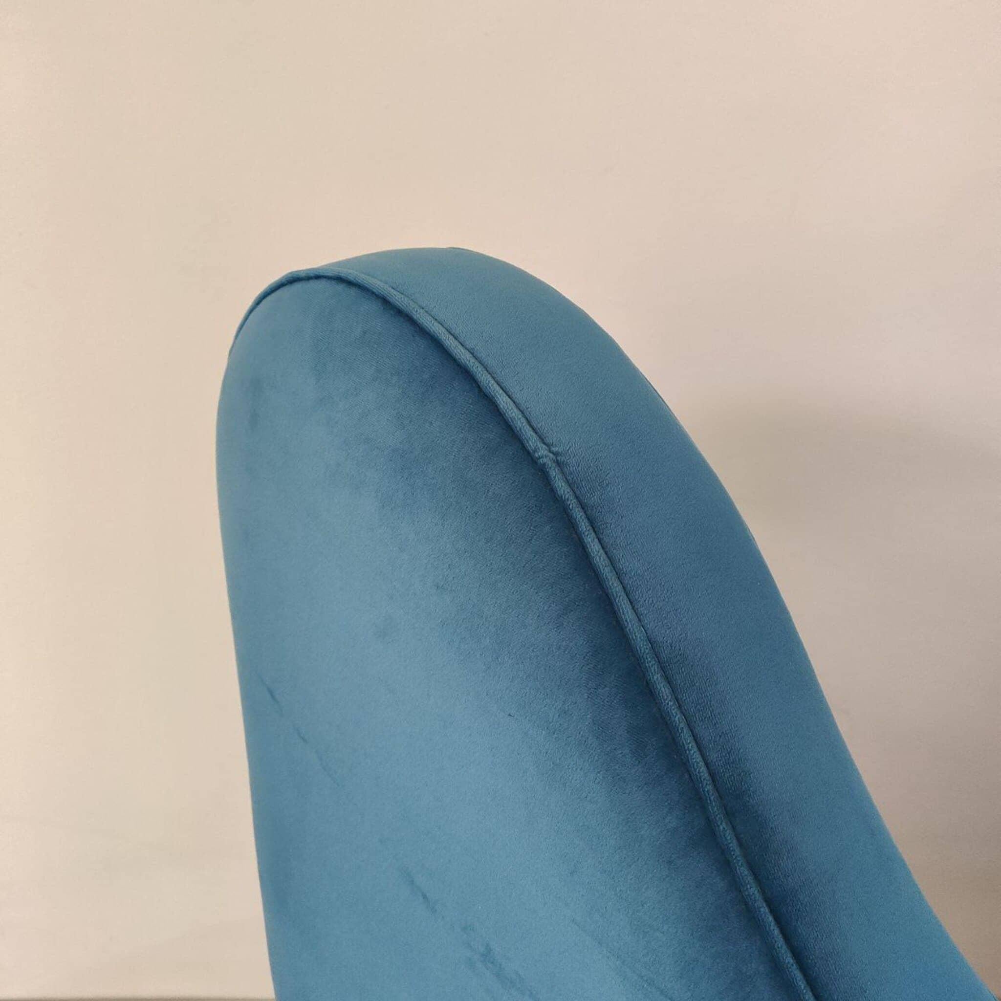 Italian Turquoise Velvet Sofa by Cesare Lacca, 1950s en venta 1