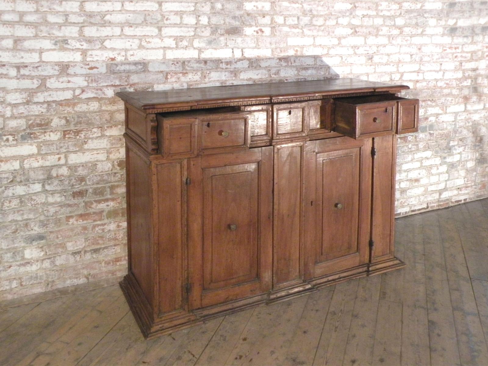 18th Century and Earlier Italian / Tuscan  Baroque 17th Century Walnut  Credenza For Sale