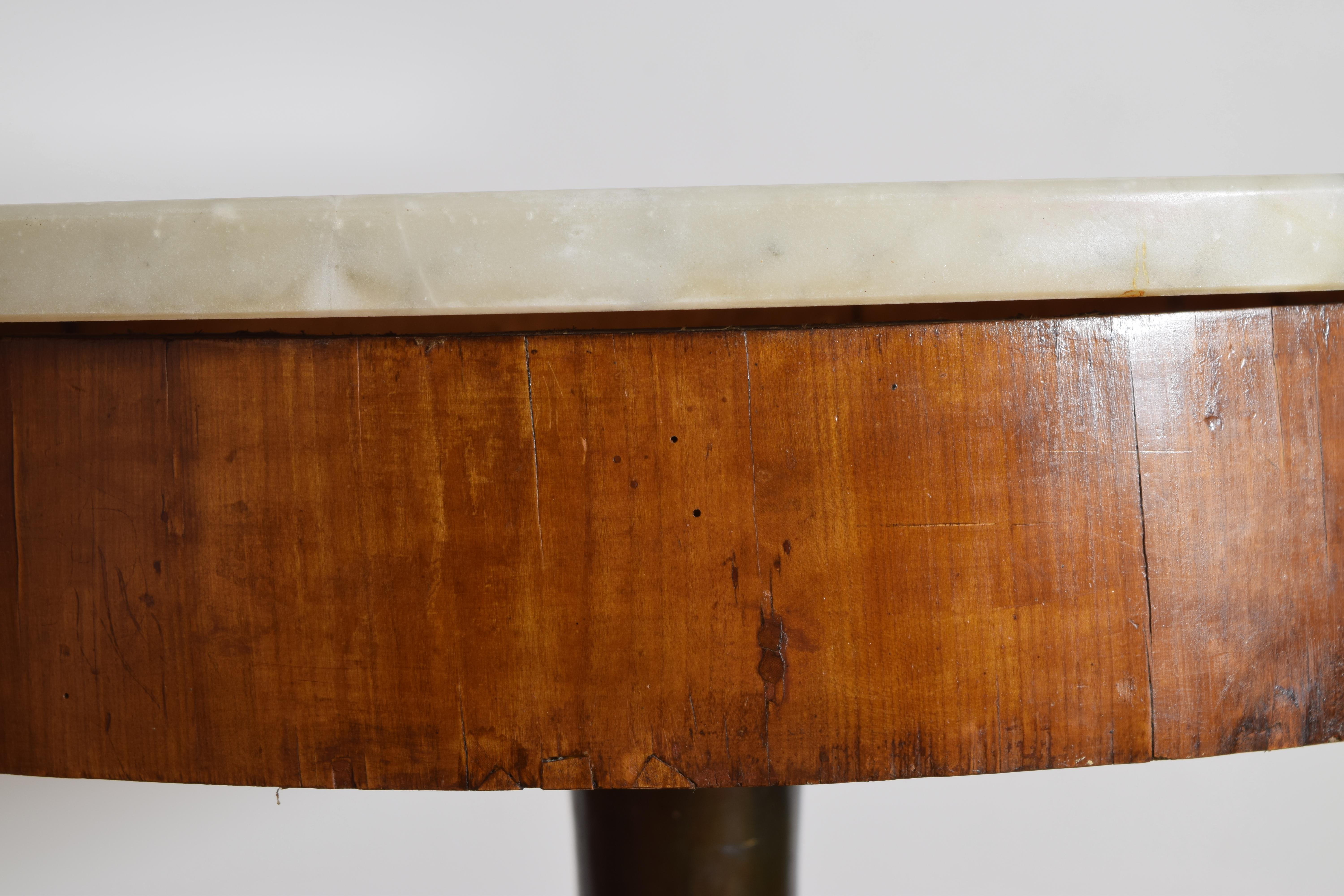 Italian, Tuscan, Empire Period Giltwood, Ebonized, Marble-Top Center Table 19thc For Sale 2