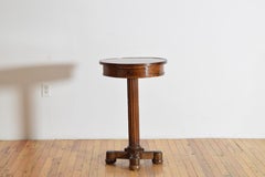 Italian, Tuscan, Late Neoclassic Walnut Circular 1-Drawer Table, ca. 1830