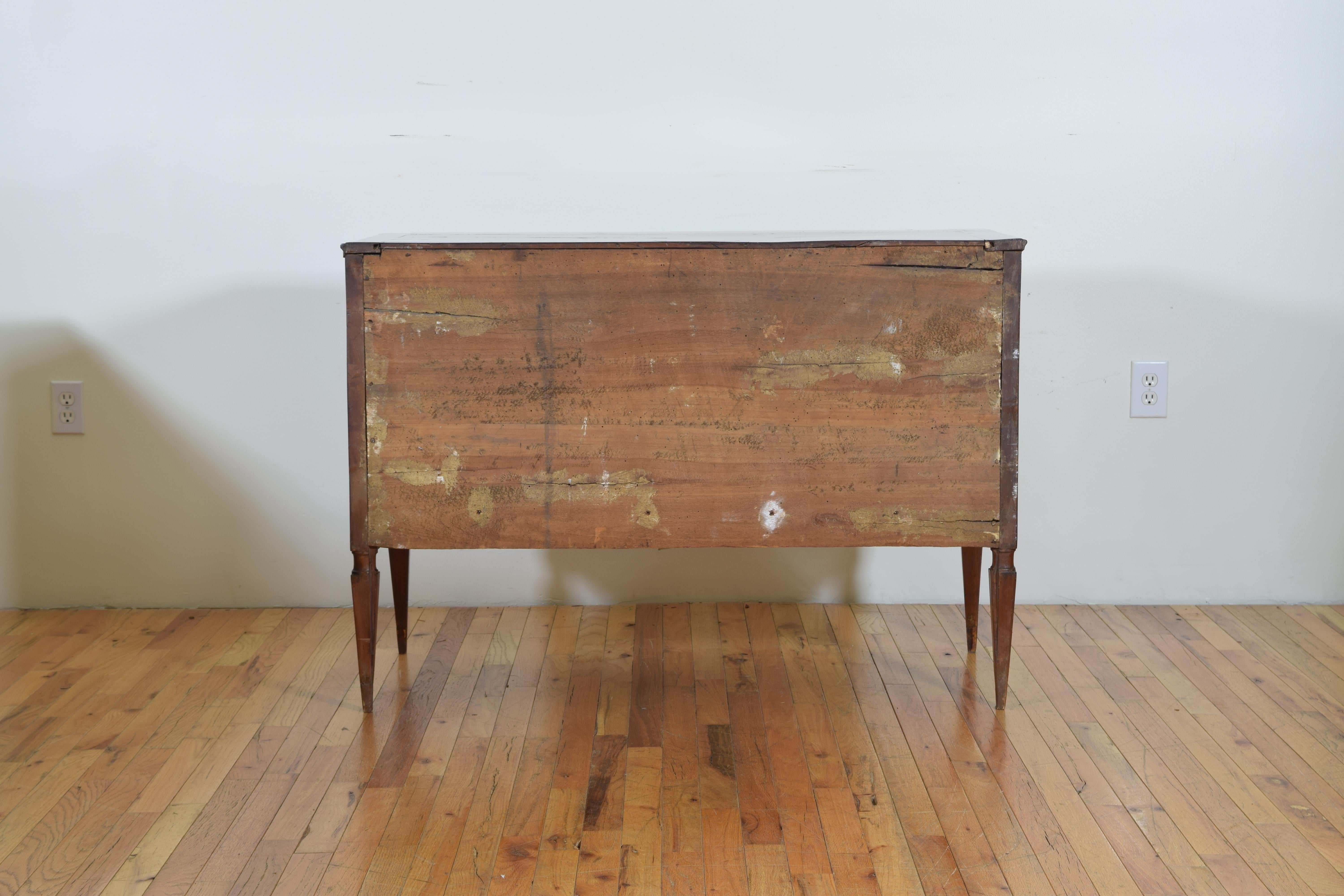 Italian, Tuscan, Neoclassical Period Fruitwood 2-Drawer Commode, circa 1800 9