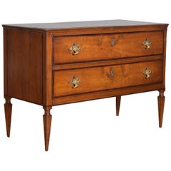 Italian, Tuscan, Neoclassical Period Fruitwood 2-Drawer Commode, circa 1800